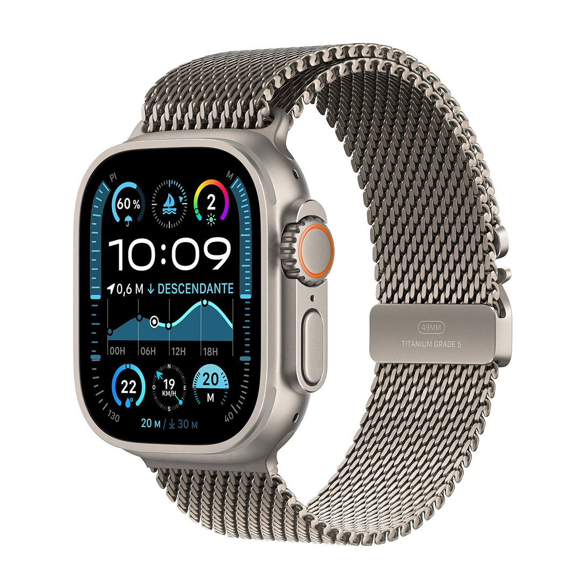 Apple Watch Series Ultra 2 Titanium 49 mm Natural - Milanese strap