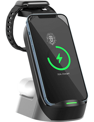 استند وایرلس شارژ ۴ کاره گرین لاین ا Wireless 4in1 green lion